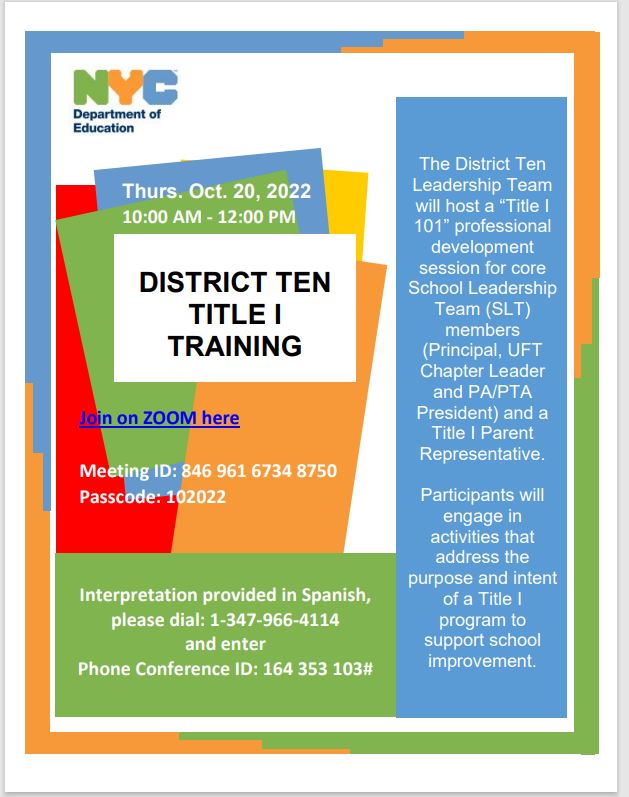 District 10 Title 1 Training