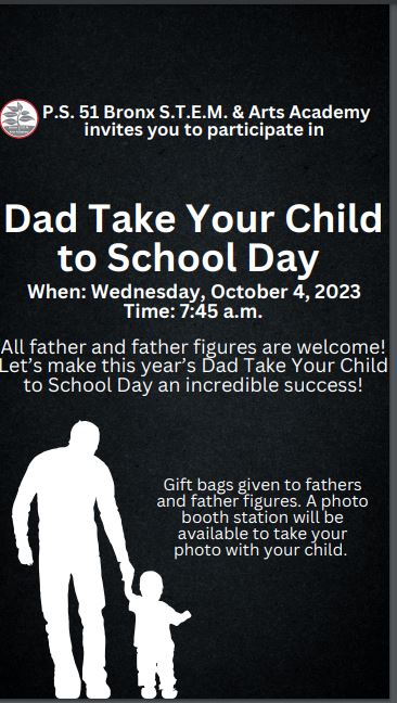 Dad Take Your Child to School Flyer English